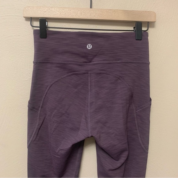 Lululemon Invigorate High-Rise Crop 23" in Heathered Black Currant Purple Size 4 - Picture 5 of 14